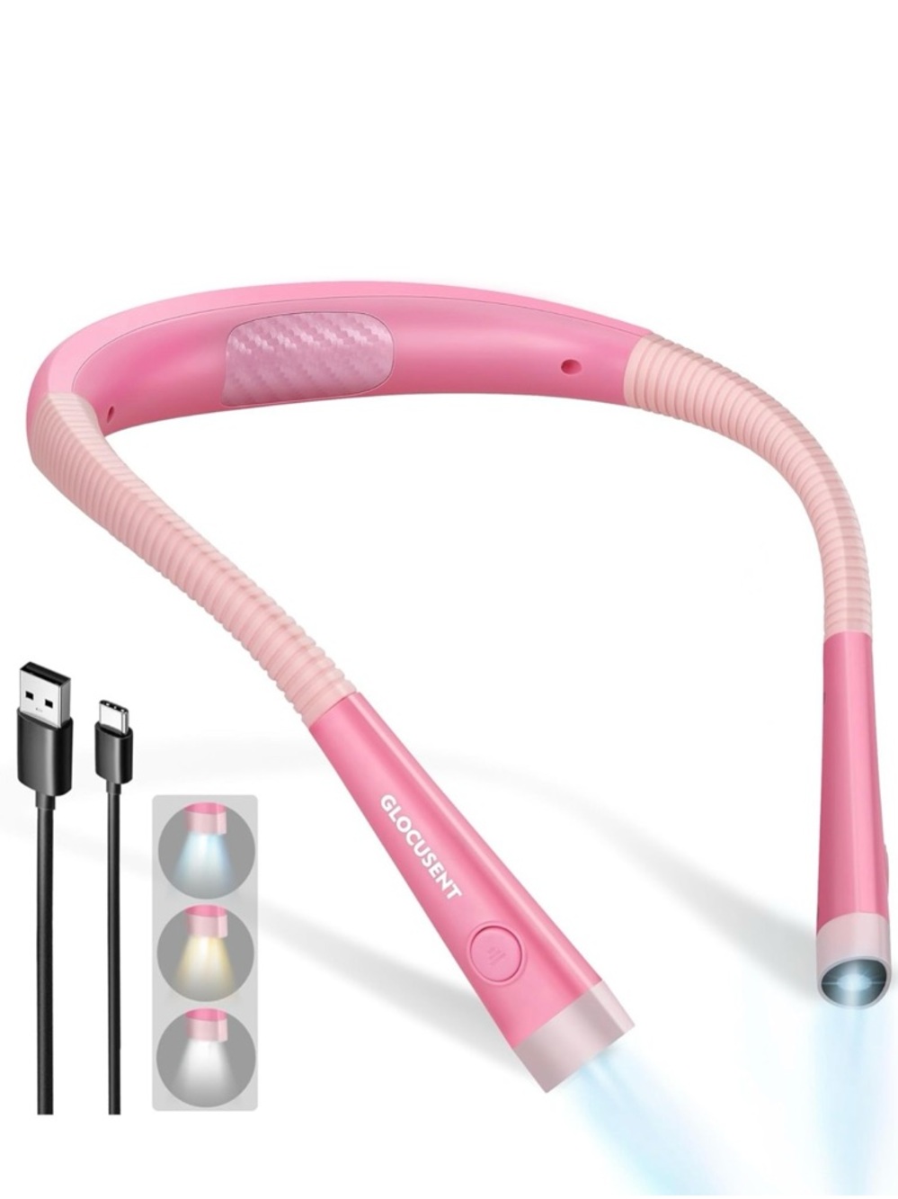 Pink Neck Reading Light – Hands-Free LED Book Light